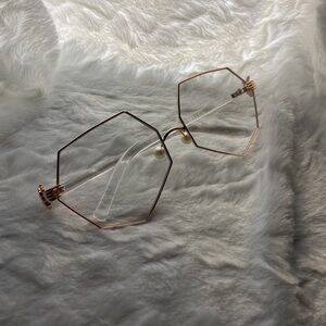 Elegant Rose Gold Geometric Glasses